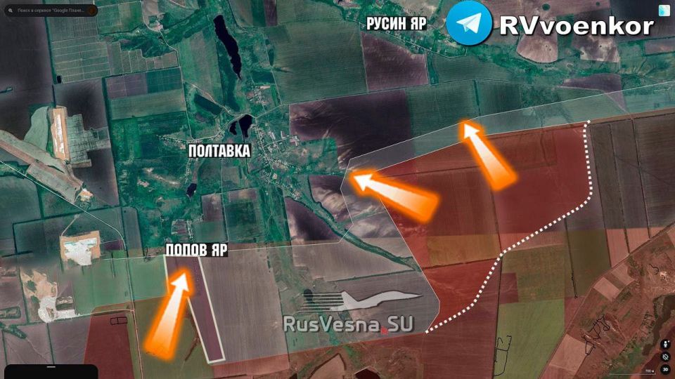 Армия России начинает штурм Полтавки и Попов Яра, также продвигаясь к Русин Яру Армия России начинает штурм Полтавки и Попов Яра, также продвигаясь к Русин Яру