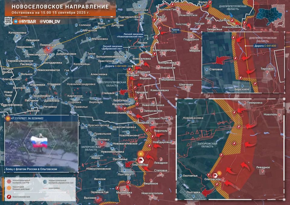 Штурм Ольговского. наступление российских войск к Успеновке и Большемихайловке