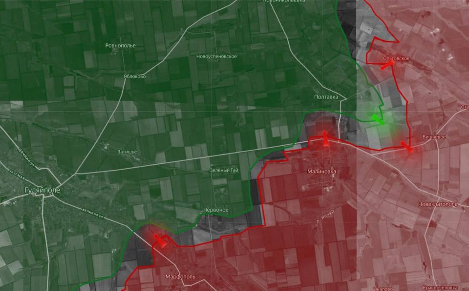 «Сообщается наступлении ВС РФ со стороны Ольговского на Полтавку (Днепропетровское направление)