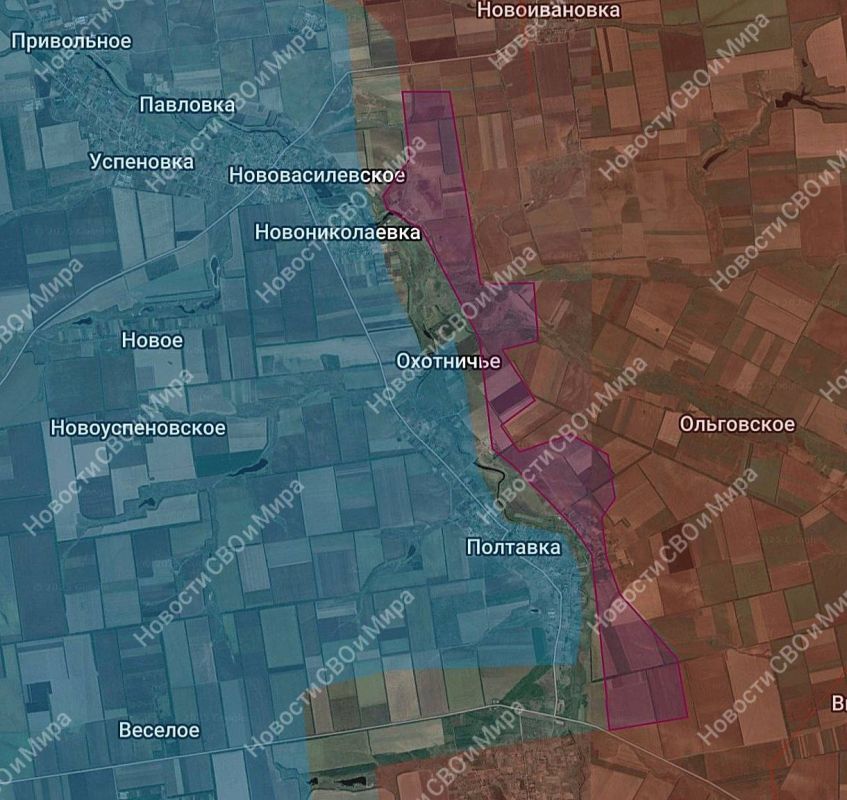 Гуляйпольское направление. Наши воины продвинулись вдоль берега реки Янчур и заняли восточную часть н.п