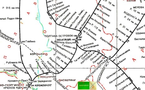 Александр Зимовский: Ту-ту!. Второй по значению узел ЮЖД — это Полтава Полтавский узел (ТП Полтава-Южная, ТП Полтава-Киевская, ТП Малая Перещепинская). Узел работает на переменном токе (~25 кВ)