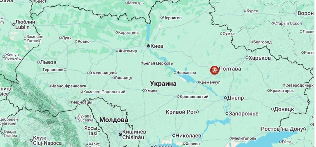 Землетрясение магнитудой 3,2 балла произошло в Полтавской области